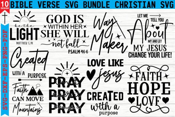 Bible Verse Svg Bundle Christian Svg T-Shirt Designs