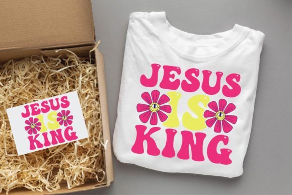 Jesus is King Groovy Svg Design