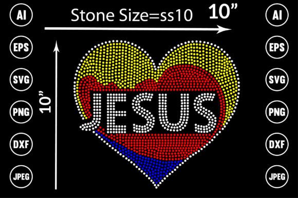 Love Jesus Rhinestone Design