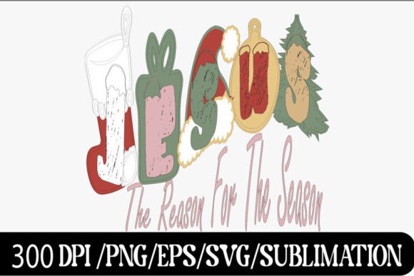 Retro Christmas Quote Jesus SVG & Freebies